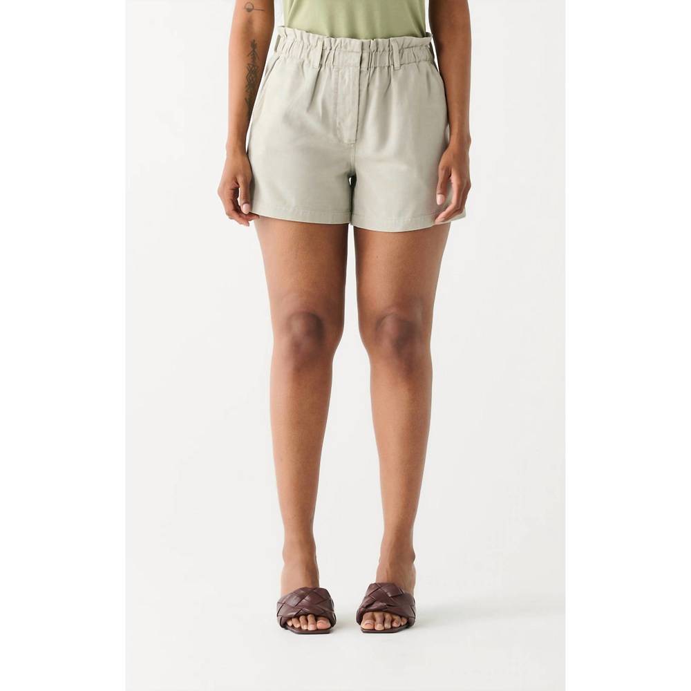 NEW DEX CLOTHING paper bag shorts in celery wash